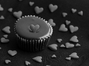 heart, cake, Valentine