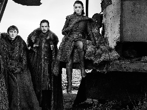 Sophie Turner - Sansa Stark, Game of Thrones, Kit Harington - Jon Snow, Maisie Williams - Arya Stark, Isaac Hempstead-Wright - Bran Stark, Game Of Thrones