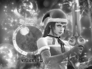 Hilde, Soul Calibur IV, baubles, sword, christmas, Women