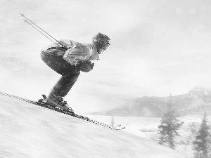 Skier, Hill-side, hills