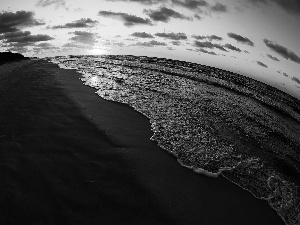 horizon, sea, curved