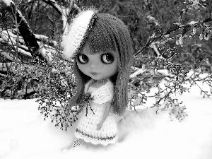 clothes, hosiery, winter, snow, doll