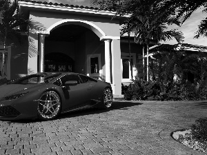 Red, Huracan, house, Lamborghini