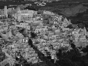 illuminated, santorini, Greece, Houses