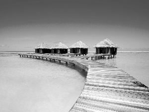 Houses, sea, pier