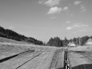 Zakopane, bridges, Houses, Meadow