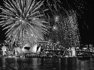 Sydney Harbour Bridge, Sydney Opera House, Sydney, fireworks, Australia