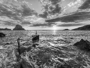 Ibiza, Spain, footbridge, sea, Coast