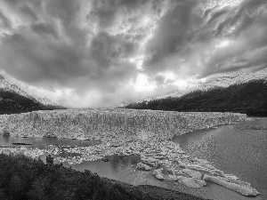 clouds, mountains, Ice, Mountains