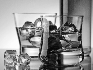 glasses, knuckle, ice, Whisky