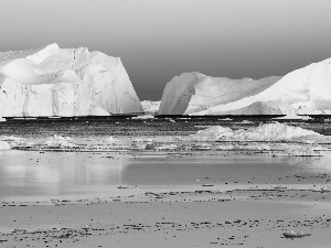 ice, sea, Mountains