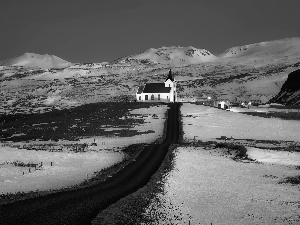 Cerkiew, Way, iceland, Mountains
