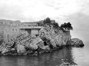 house, sea, iceland, rocks