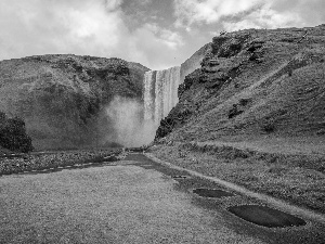 waterfall, iceland