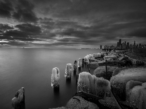 icy, Stones, sun, sea, west