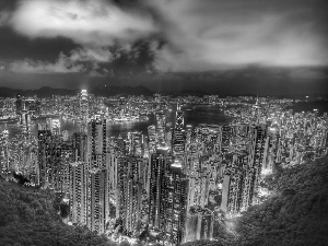 Town, Hong Kong, illuminated