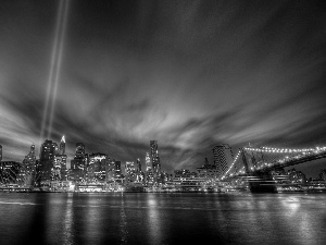 Town, New York, illuminated