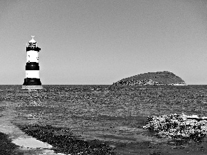 Lighthouse, sea, Island, maritime