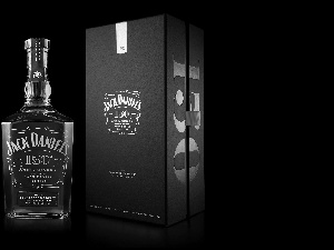 Box, Dark Background, Jack Daniels, Bottle, Whisky