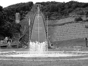 Japan, fountain, Okurayama, Sapporo, Ski Jump