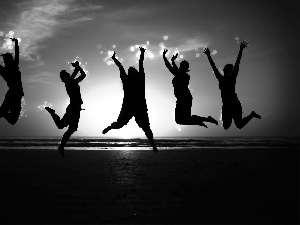 Beaches, People, joy, evening