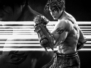 a man, Tekken Tag Tournament 2, neon, Jin Kazama