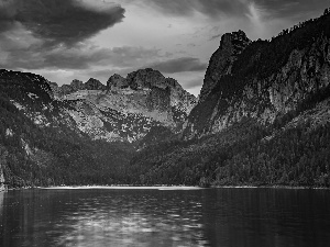 woods, trees, Austria, viewes, Gosau, Gosauseen Lake, Dachstein Mountains, Gmunden District