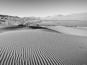 lake, Desert, Dunes