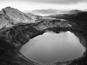 Mountains, lake