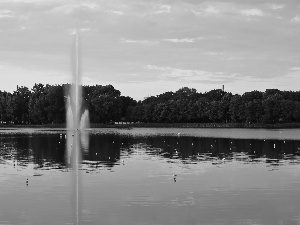 Poznań, fountain, Lake Malta