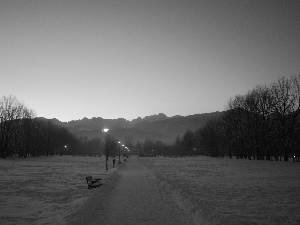 Mountains, winter, lane, Zakopane