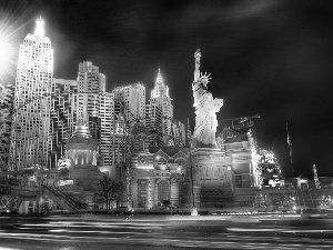 skyscrapers, freedom, Las Vegas, statue