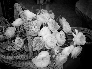 Leaf, basket, roses