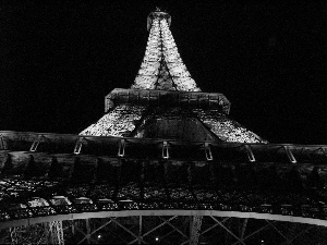 France, Night, light, Eiffla Tower