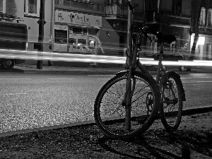 Red, evening, light, Bike