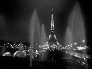 Night, Eiffla Tower, lighting