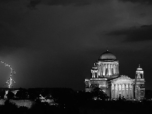 basilica, Hungary, lightning, Esztergom