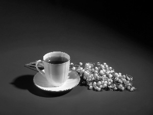 lilies, tea, cup