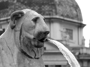 fountain, stone, Lion, Statue monument