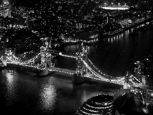 Floodlit, Tower Bridge, London, bridge