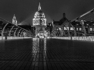 Floodlit, chair, London, bridge