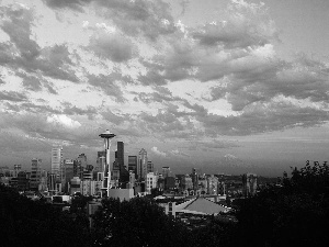 tower, Space Needle, Seattle, dawn, The United States