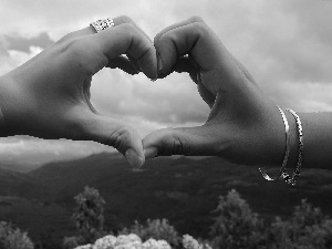 Sky, Heart, love, hands