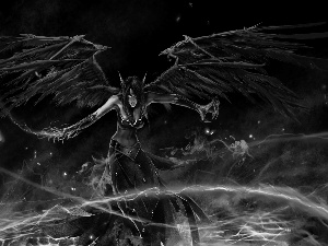 Women, wings, magic, demon