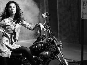 make-up, Beauty, antique, motor-bike, jewellery, brunette