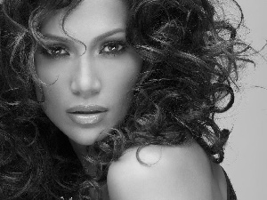 Women, curls, make-up, Jennifer Lopez