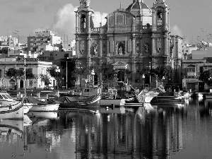 Houses, boats, Malta, port