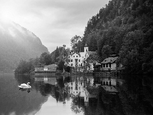 manor-house, lake