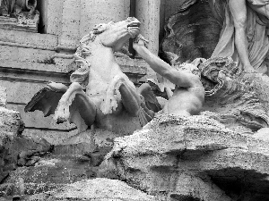 di trevi, statues, marble, Rome