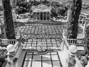 palace, Pool, marbles, Garden